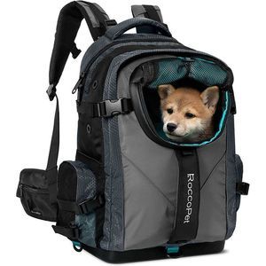 ROCCOPET Teal Dog Backpack Pet Carrier Hiking Camping Travel NWT